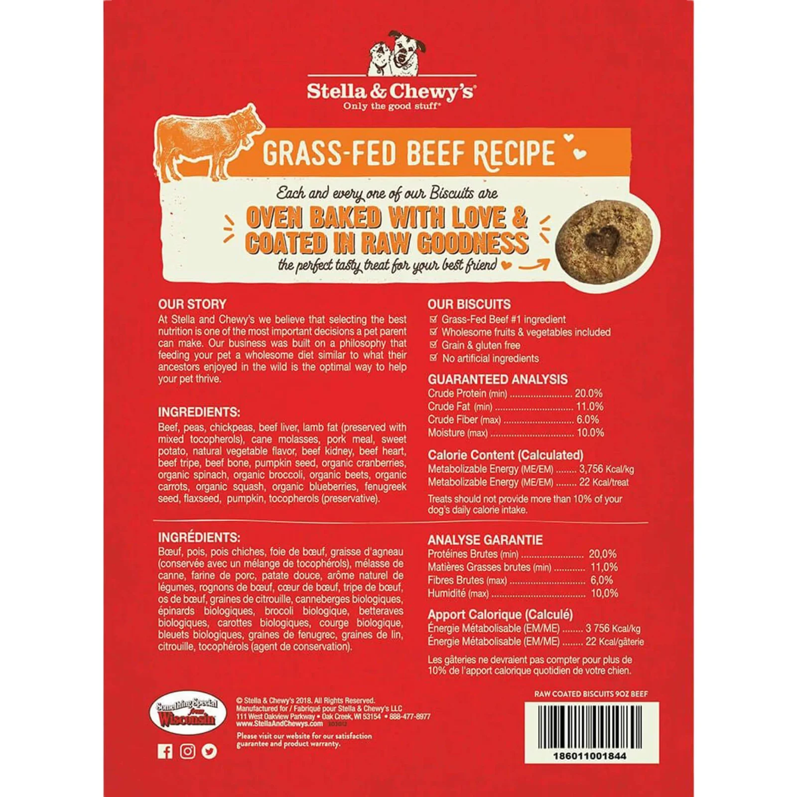 Stella & Chewy's Raw Coated Biscuit Freeze Dried Dog Treat - Image 2
