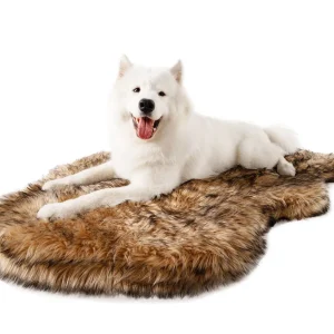 PupRug™ Faux Fur Orthopedic Dog Bed Cover - Curve Sable Tan (Bed Not Included)