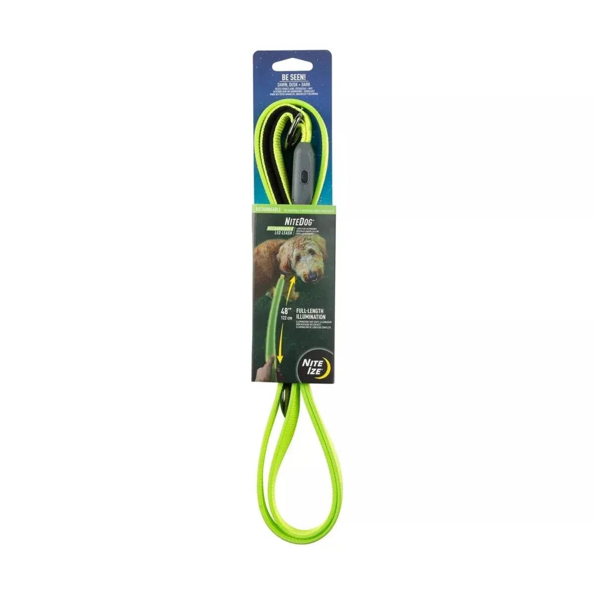 Nite Ize NiteDog Rechargeable LED Dog Leash, Lime green led