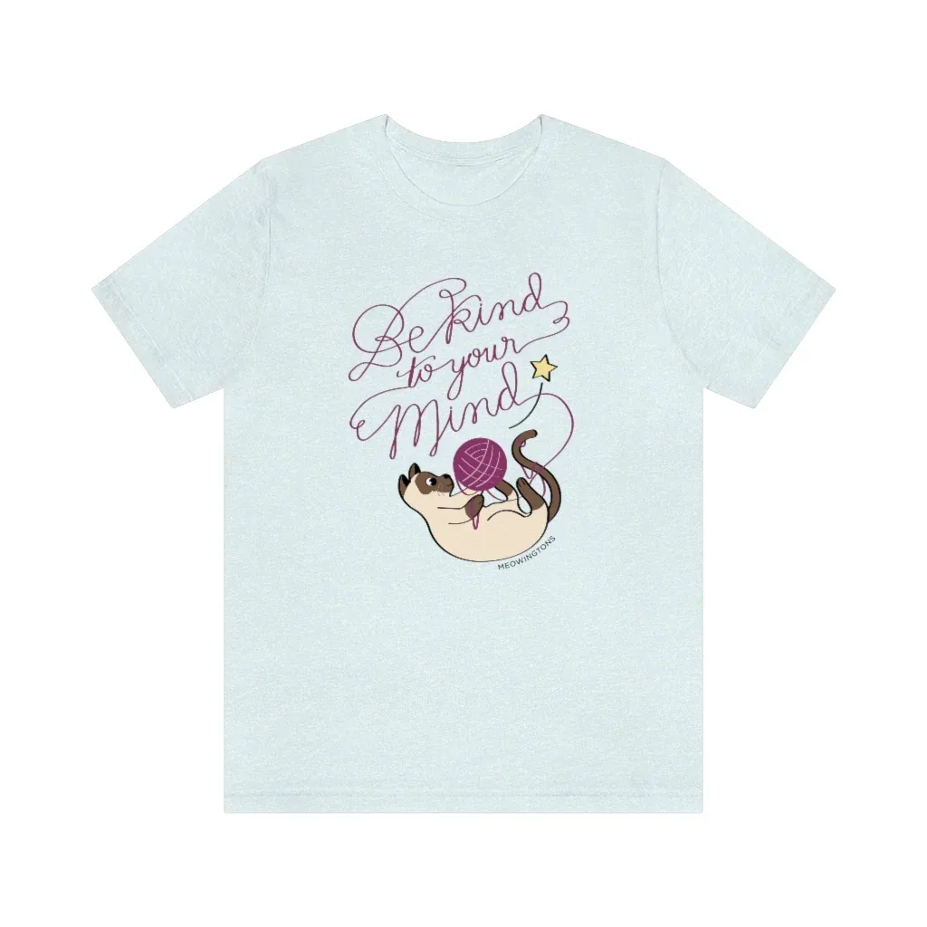 Be Kind To Your Mind Cat T-Shirt - Image 2