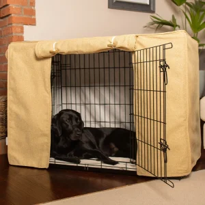 Dog Crate Cover In Honeysuckle Orkney Tweed by Lords & Labradors