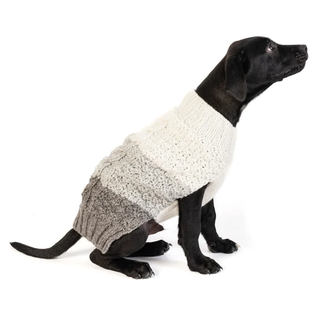 Color Block Cable Dog Sweater - Image 2