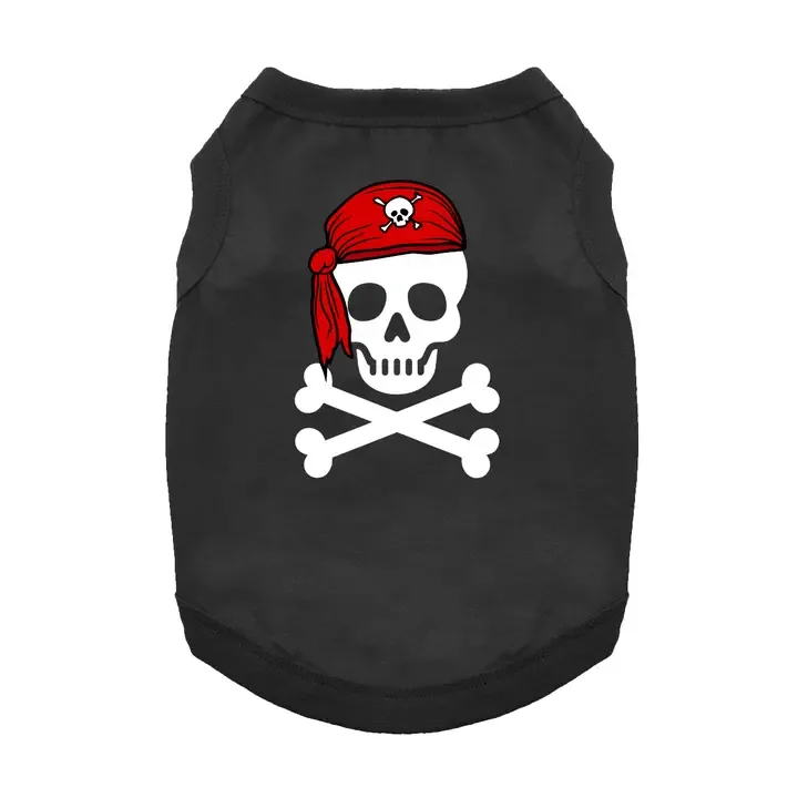 Pirate Skull with Red Bandana Dog Tank