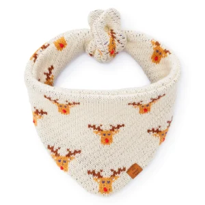 Reindeer Knit Dog Bandana