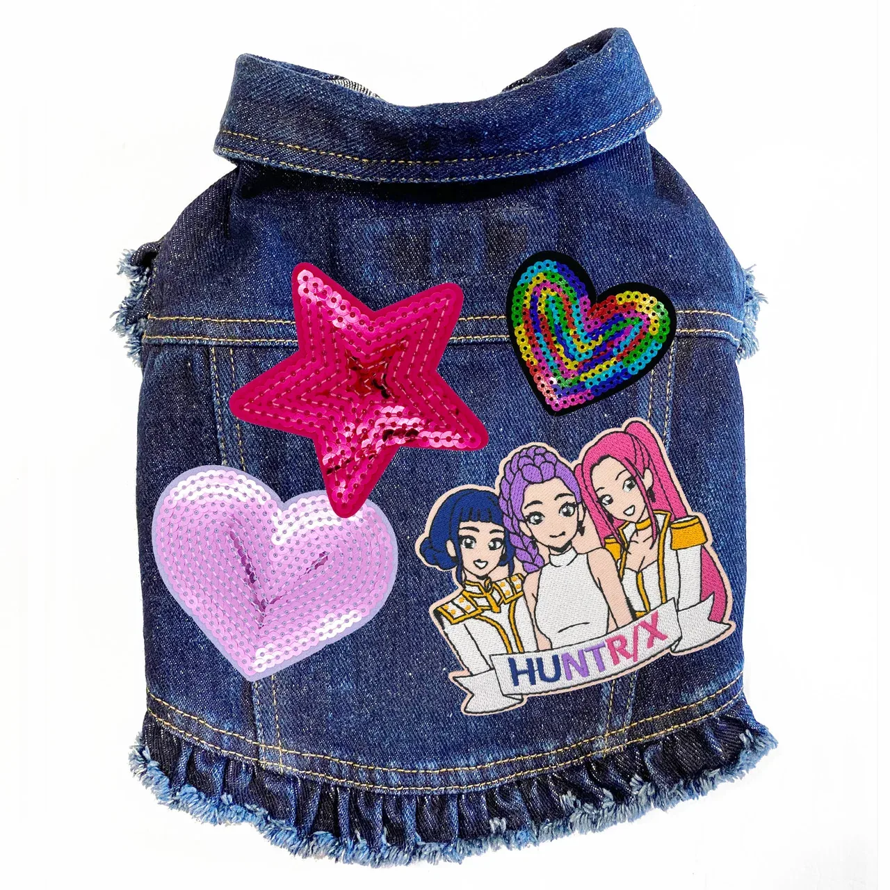 K-Pop Demon Hunter inspired Denim Dog Jacket in 3 Colors