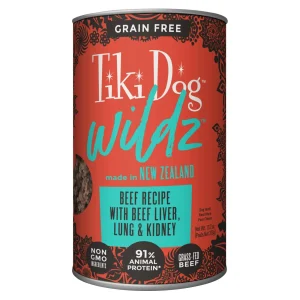 Tiki Dog Non-GMO Wildz Beef Wet Whole Dog Food - 13.2 oz Can - Case of 12