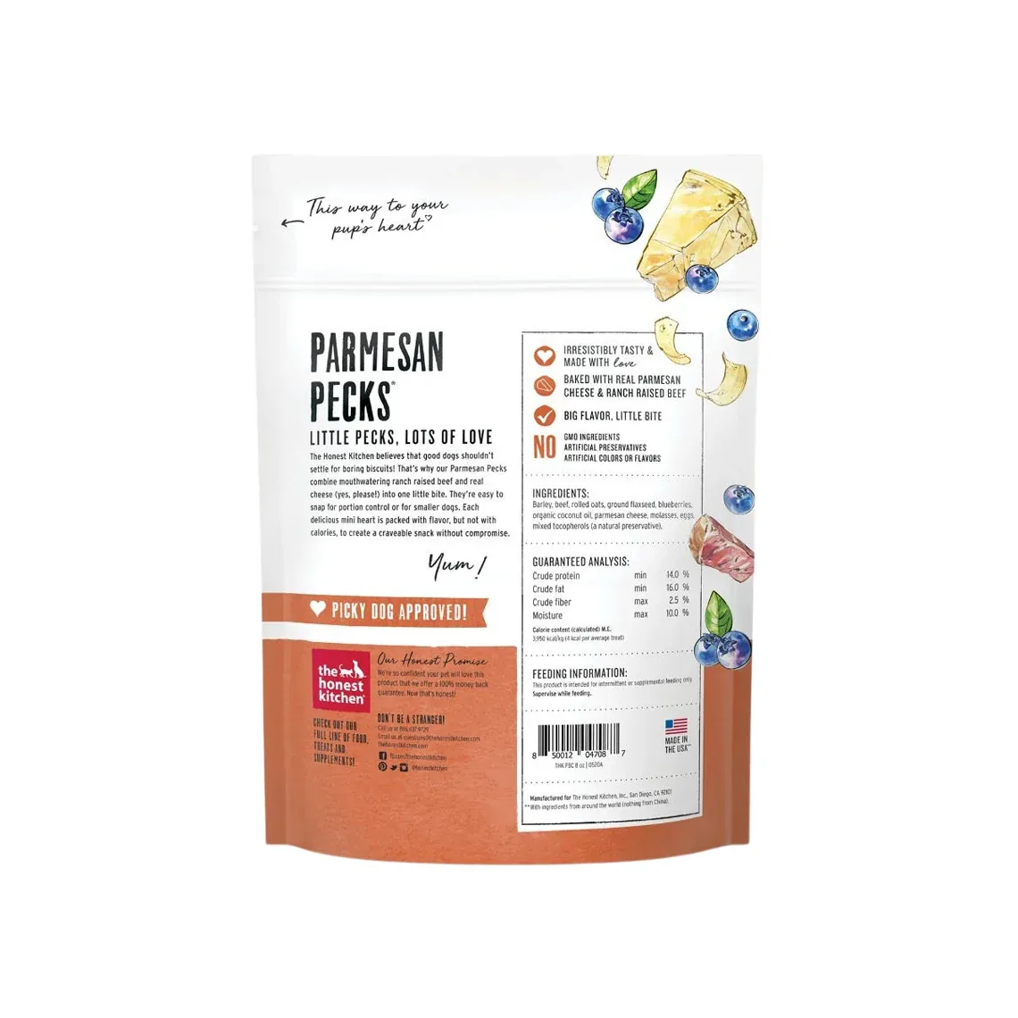 The Honest Kitchen Parmesan Pecks 8 oz Treats for Dogs - Image 2