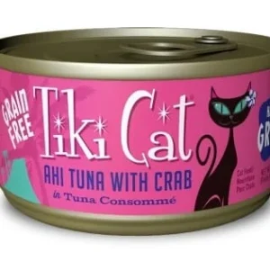 Tiki Cat Hana Grill Canned Cat Food - Ahi Tuna with Crab - Case of 12