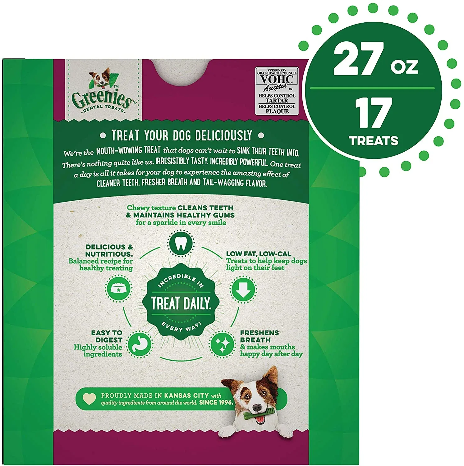 Greenies Weight Management Regular Tub Dental Dog Treats - 27 oz - 27 Count - Image 2