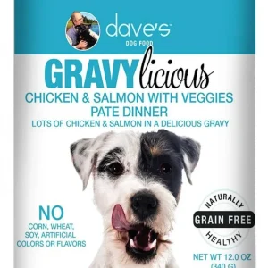 Dave's Pet Food Gravylicious Chicken & Salmon Veggies Canned Dog Food - 12 oz Cans - Case of 12