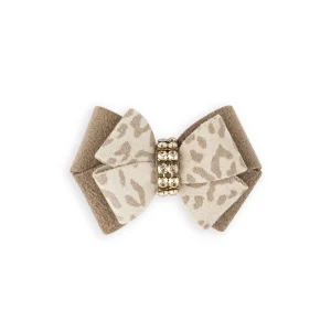Susan Lanci Baby Cheetah with Gold Giltmore Double Nouveau Bow Hair Bow