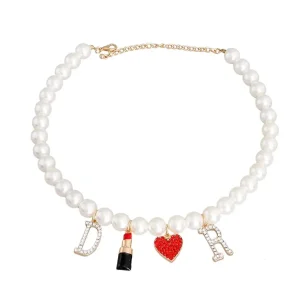 Cream Pearl Designer Charm Necklace