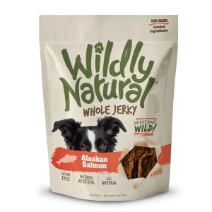 Fruitables Wildly Natural Alaskan Salmon Strips Dog Jerky Treats - 5 oz Pouch