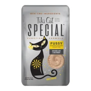 Tiki Cat Special Mousse Fussy Duck & Egg Cat Food Toppers and Crunchers - 2.4 oz Pouches - Case of 12