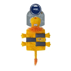 Joyser Puzzl Plush Lion with 12 Squeakers for Dogs (Yellow)