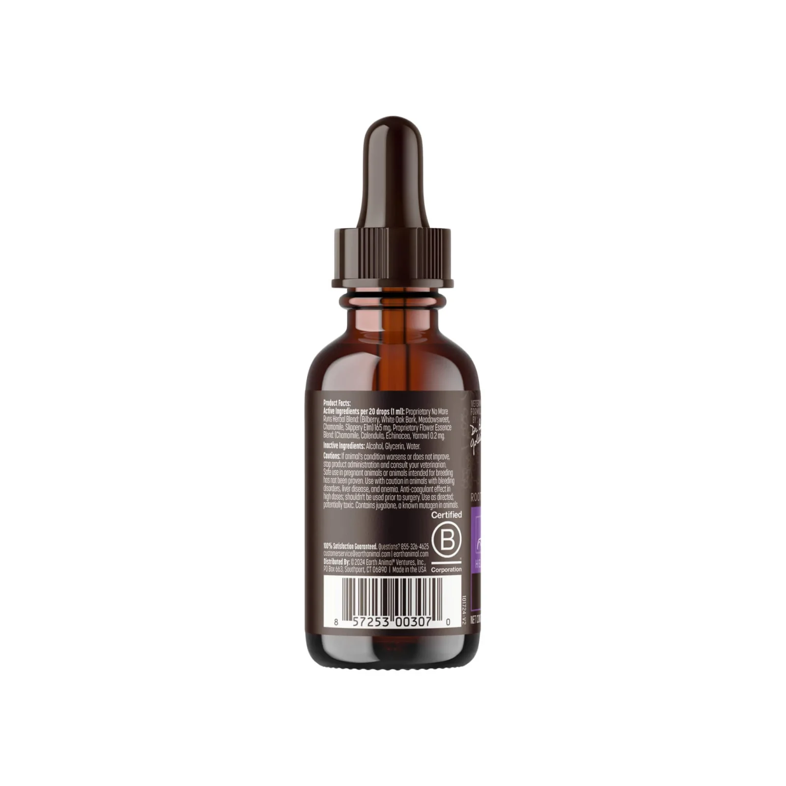 Earth Animal Organic Herbal Remedies No More Runs Tincture for Dogs - Image 2