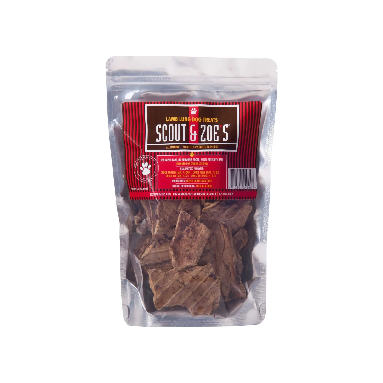 Scout & Zoe's Freeze Dried Lamb Lung Dog Treats