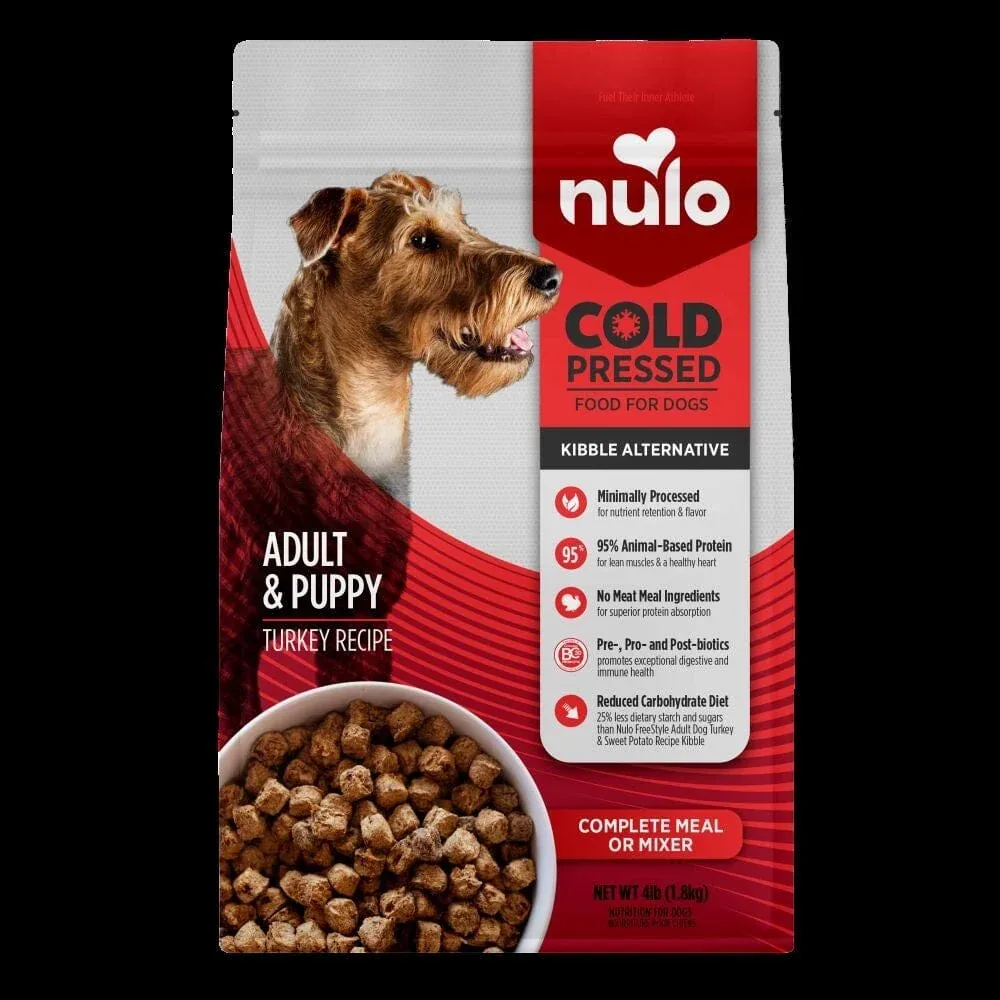 Nulo Cold Pressed Turkey Recipe Kibble Alternative Meal and Mixer Puppy and Adult Dry Dog Food