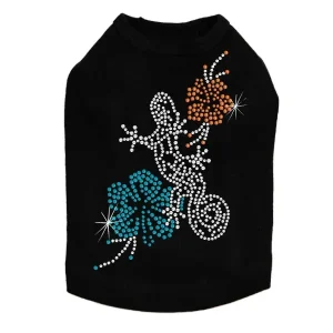 Gecko and Hibiscus Rhinestone Tank- Many Colors