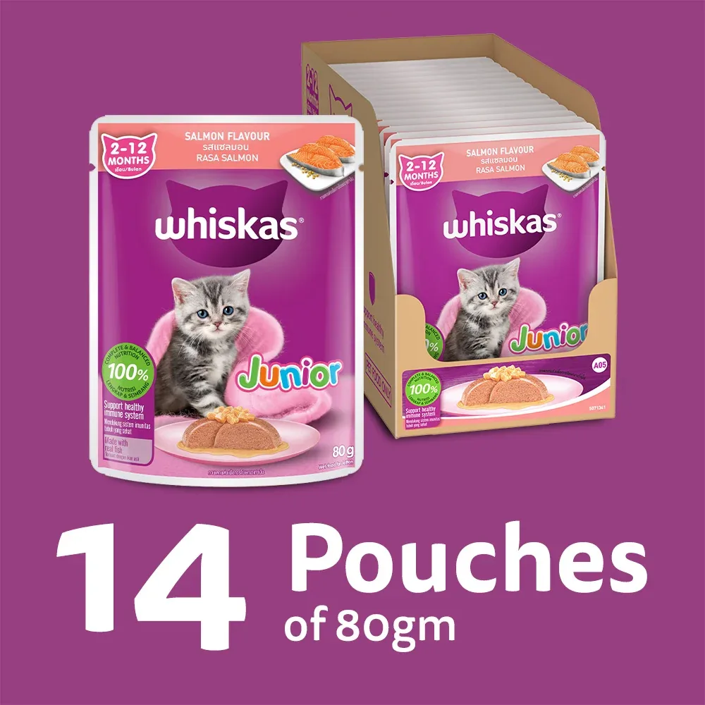 Whiskas Junior Salmon in Jelly Flavour Kitten (2-12 months) Cat Wet Food - Image 2