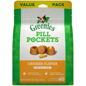 Greenies Pill Pockets for Dogs Chicken Capsule Value Bag - 15.8 oz