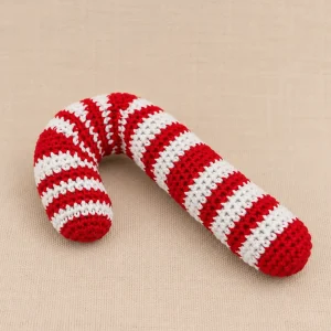 CANDY CANE CROCHET DOG TOY