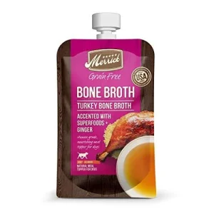 Merrick Grain-Free Turkey Bone Broth Wet Dog Food Topper - 7 oz Pouch