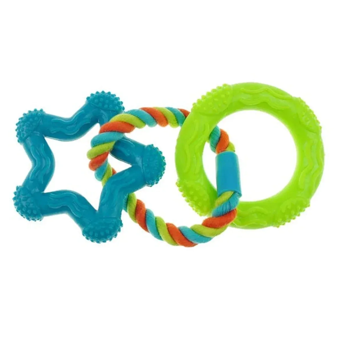 CHP 3 ring TPR Rope Dog Toy Star Blue - Image 2