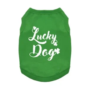 Lucky Dog Dog Shirt - Emerald Green