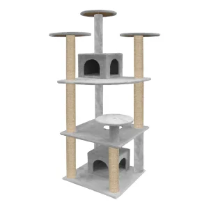 Furrlovers Multilevel Cat Tree with Condo & Jute Rope Scratching Posts (Grey)