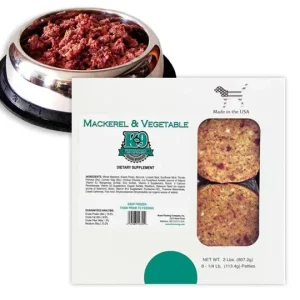 K-9 Kraving Frozen Food Mackeral & Vegetable Dietary Supplements - 8 Pack/4 oz Patties (2 lb)