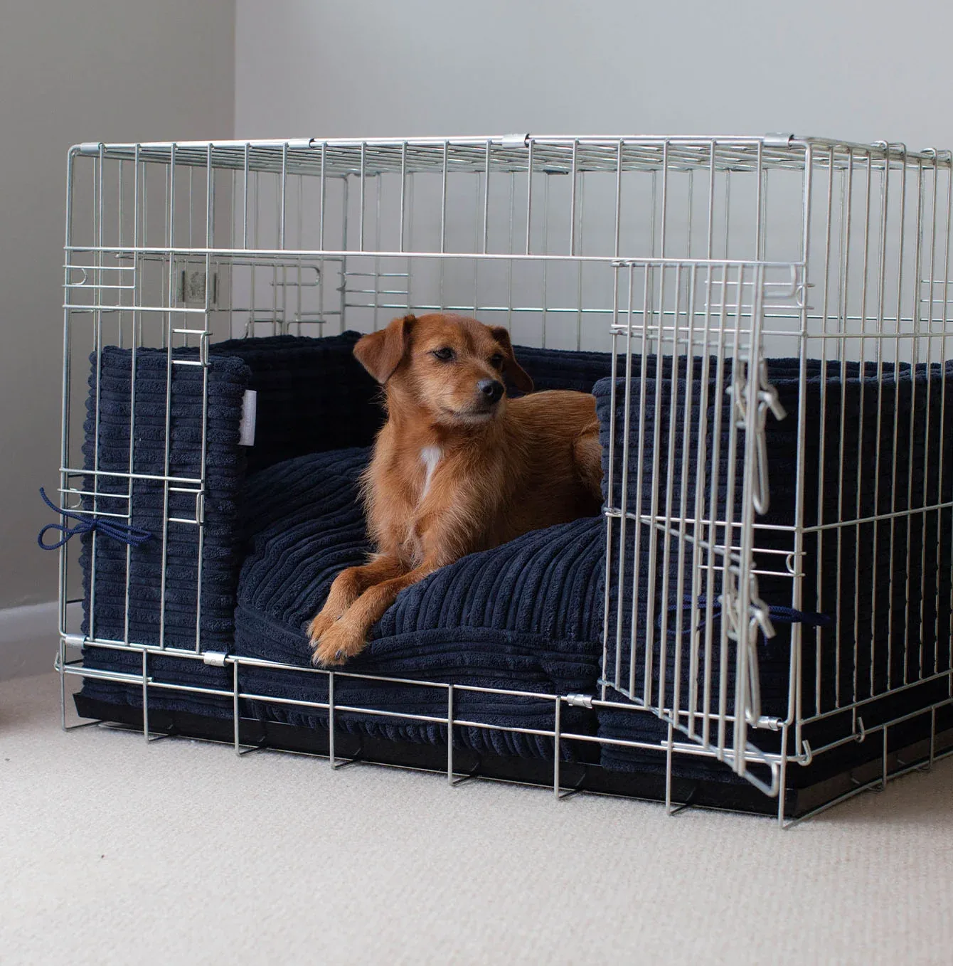 Dog Crate Bumper in Navy Essentials Plush by Lords & Labradors