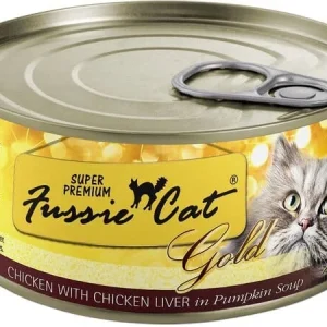 Fussie Cat SP Chicken with Chicken Liver Formula in Pumpkin Soup Canned Cat Food - 24/2.82 oz Cans - Case of 1