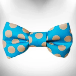 Walk-e-Woo Polka Dot Tan Dots Dog Bow Tie