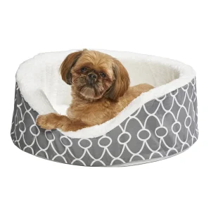 Midwest Homes Orthopedic Nest Egg Oval Dog Bed with Teflon Fabric Protector - Gray