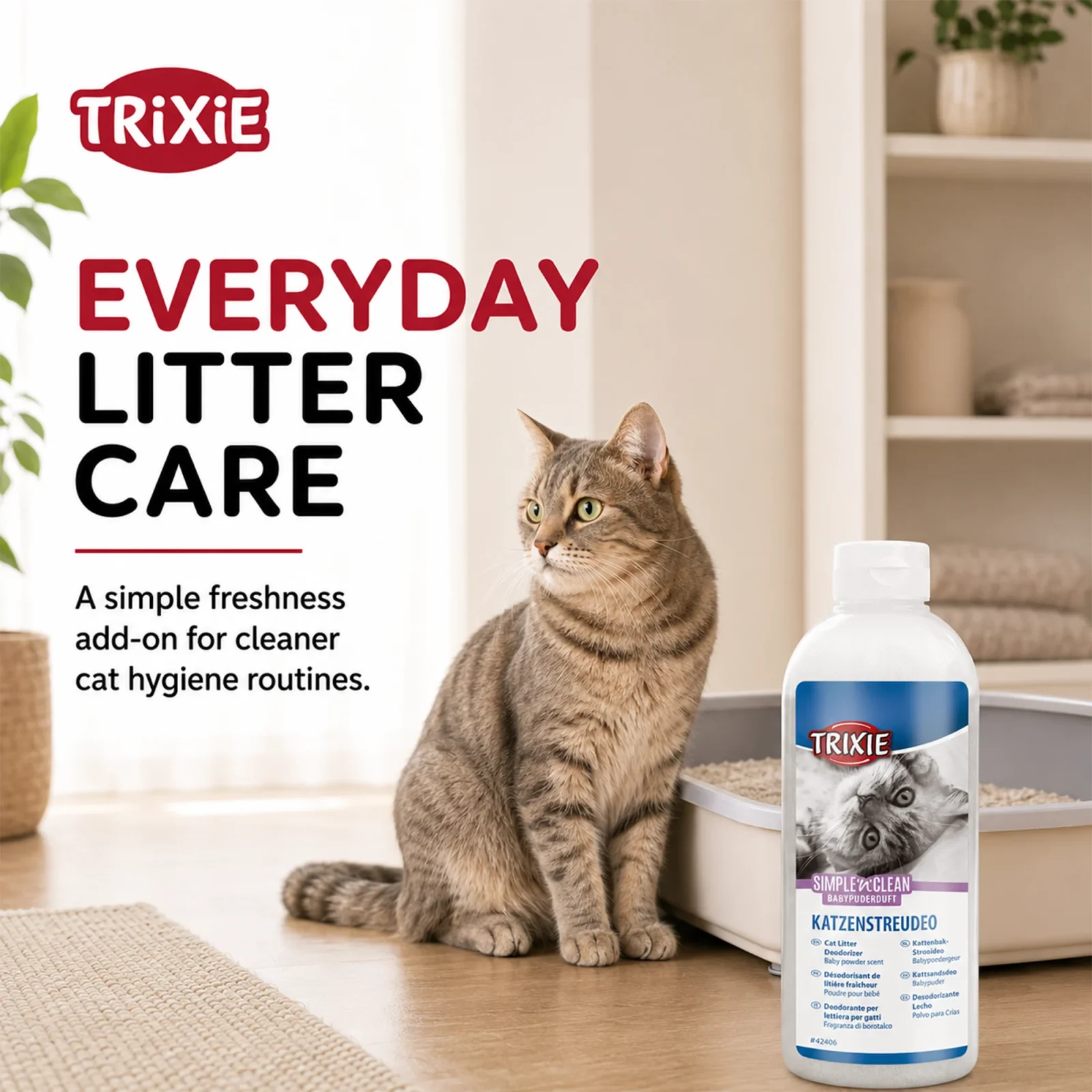 Trixie Simple N Clean Baby Powder Litter Deodorizer for Cats - Image 2