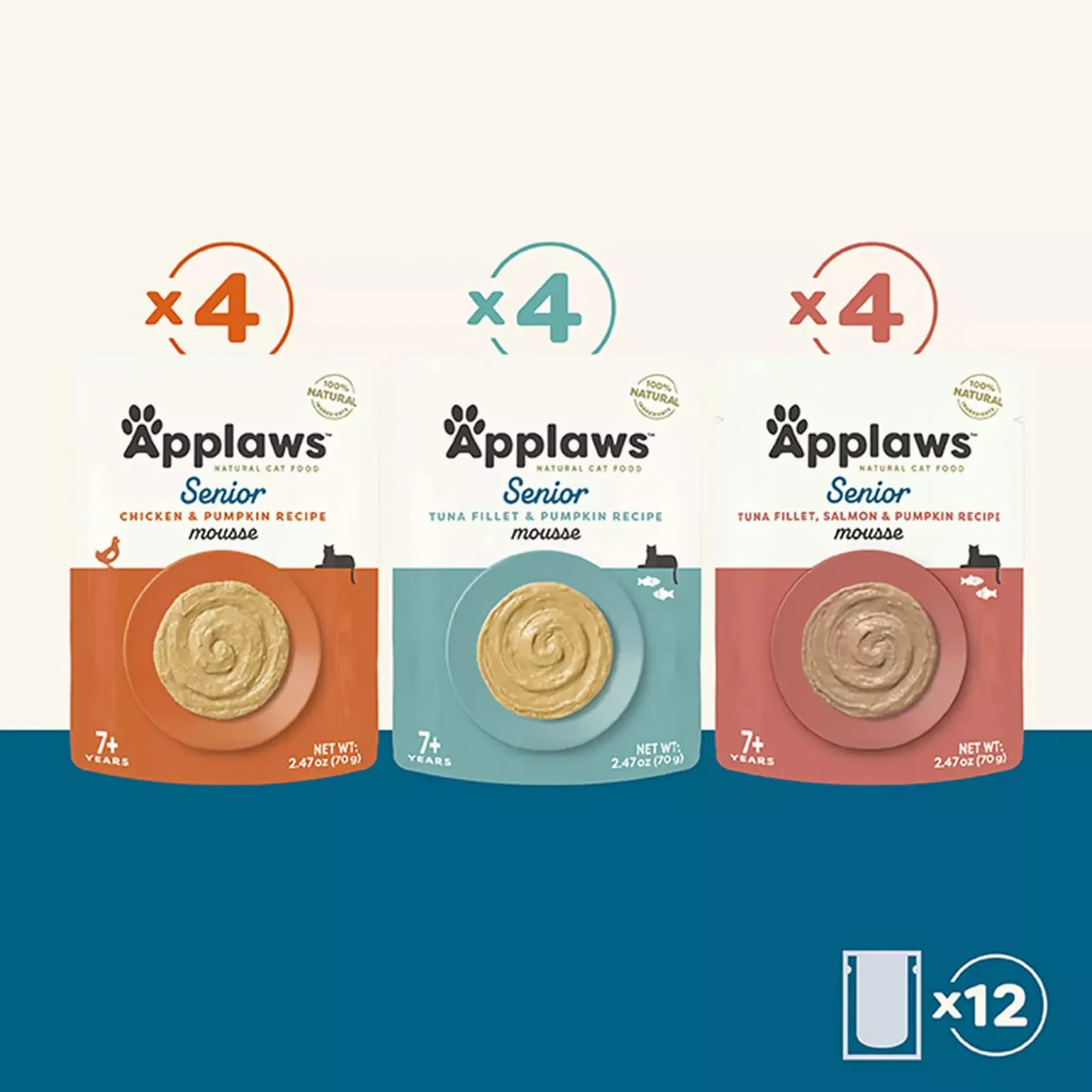 Applaws Grain Free Limited Ingredient Mousse Wet Cat Food Pouches for Senior Cats - Image 2