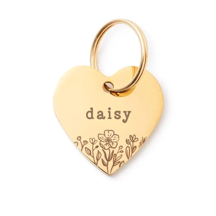 Heart Pet ID Tag: Wildflowers