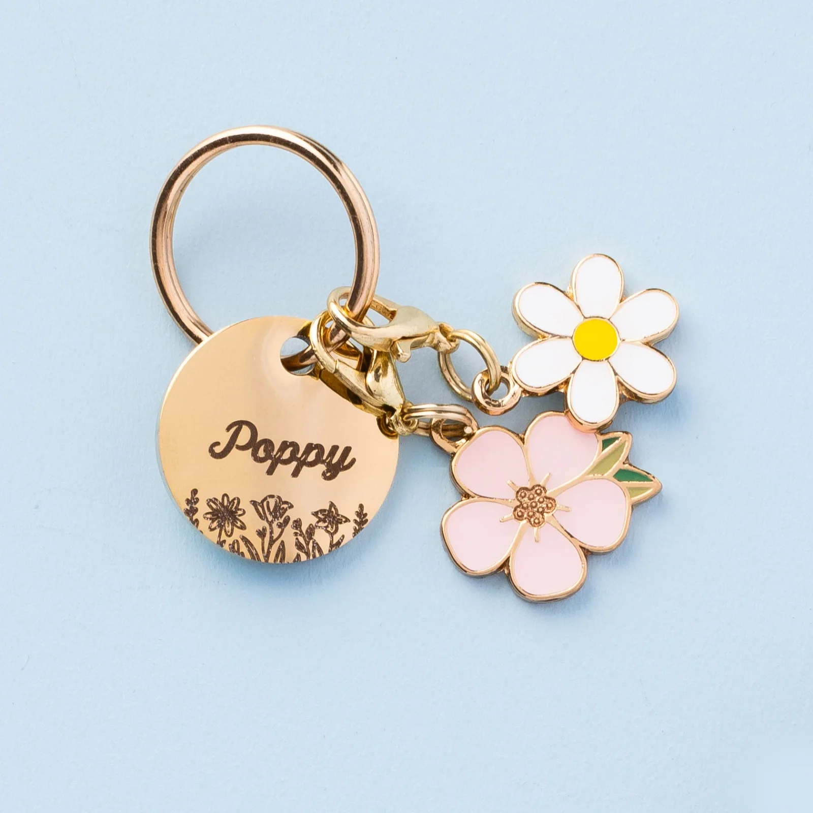 Circle Pet ID Tag: Wildflowers - Image 2