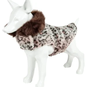 Pet Life ® Luxe 'Furracious' Cheetah Patterned Mink Designer Fashion Fur Dog Coat