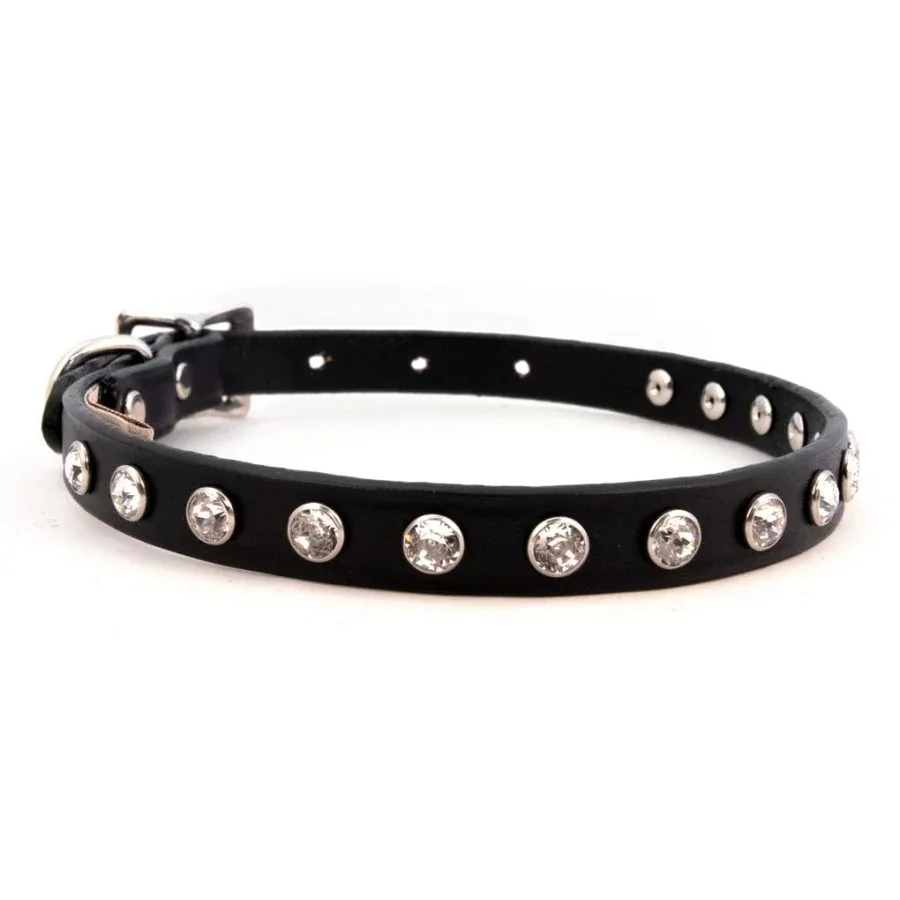 Black Madison Collar with 1 Row Swarovski Crystals