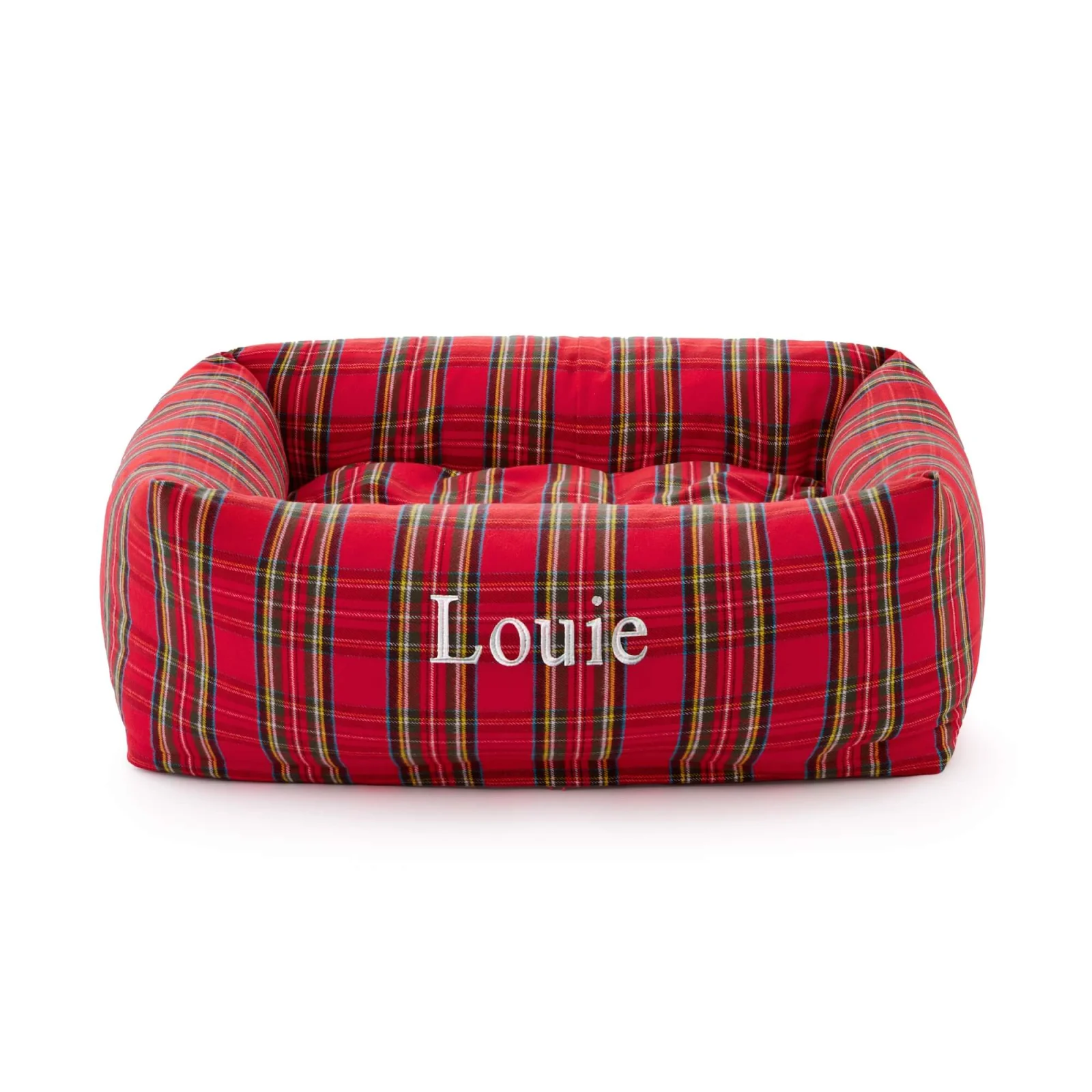 Tartan Plaid Flannel Bolster Dog Bed