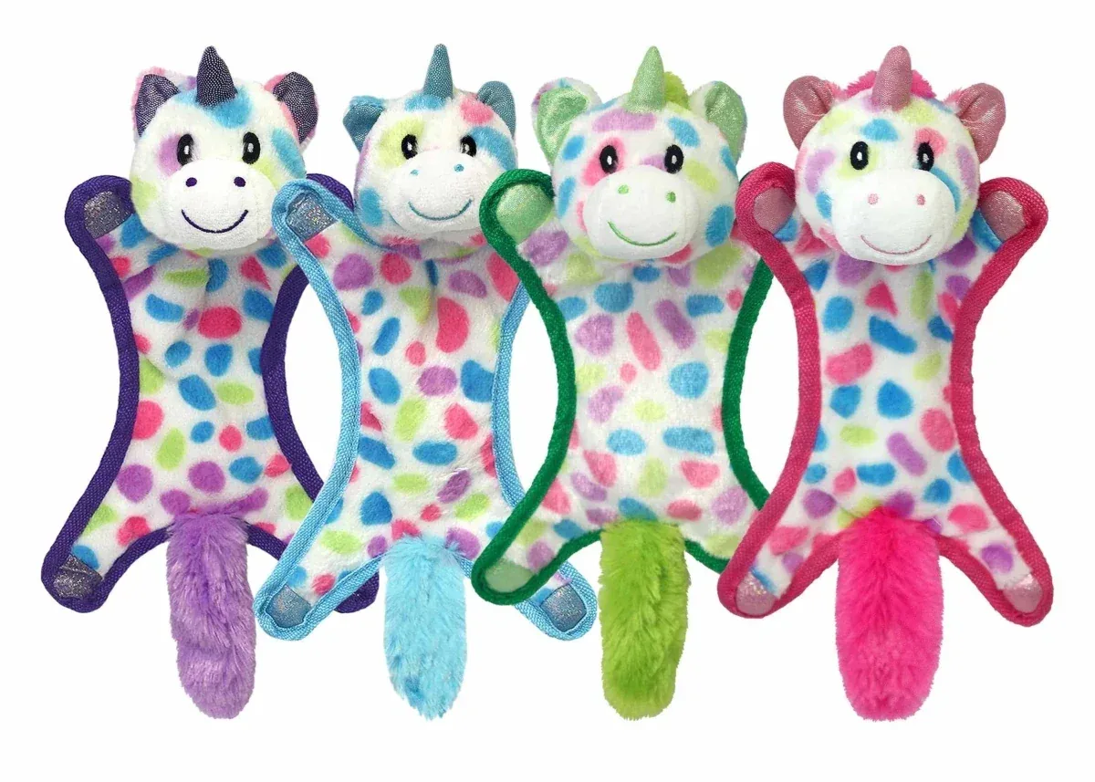 Multipet Ball-Head Unicorns Plush Dog Toy Assorted 10 in
