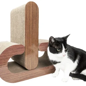 Pet Life ® 2-In-1 'Pill Shaped' Premium Quality Modular Kitty Cat Scratcher Lounger Lounge with Catnip