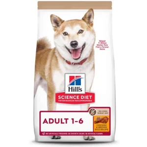 Hill's Science Diet Adult 1-6 Chicken & Brown Rice Recipe Dry Dog Food, 4-lb Bag