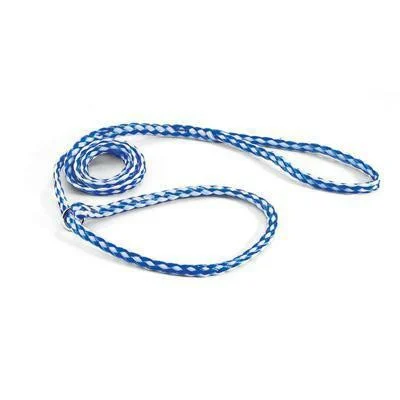 60" Braided Dog Leads Blue & White, 12 Pack