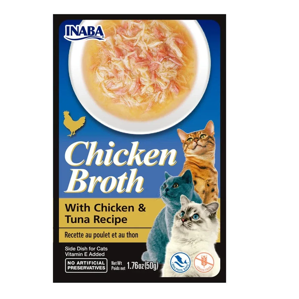 INABA Chicken Broth Chicken & Tuna and Chicken & Salmon and Juicy Bites Scallop & Crab Flavoured Combo Cat Treats - Image 2