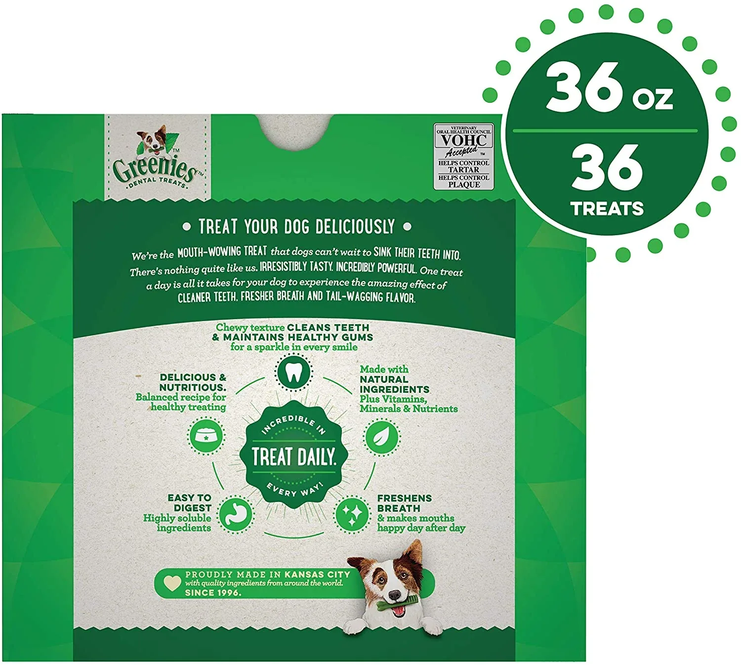 Greenies Regular Value Tub Treat Pack Dental Dog Treats - 36 oz - 36 Count - Image 2