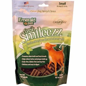 Emerald Pet Fresh Smileezz Grain Free Small Dog Dental Treats - 6 oz Bag