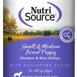Nutrisource Chicken and Rice with Wholesome Grains Small and Medium Breed Puppy Canned Dog Food - Case of 12